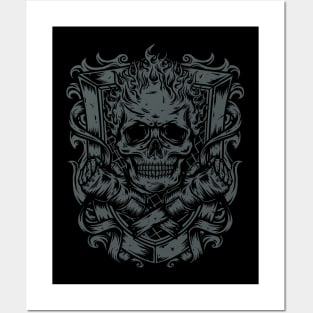 Fire Skull MMA Posters and Art